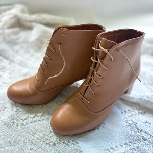 Miummash Beige Boots Retro Boho Minimalistic Leather Handcrafted Size 37